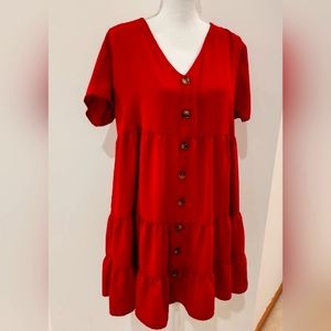 Shein red tunic dress